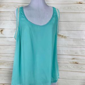 UMGEE Turquoise Chiffon Tank w/Chain Trim Detail